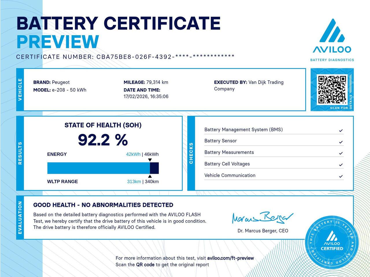 Peugeot e-208 EV Active Pack 50 kWh ?SOH 92.2% ?3-Fase ?Full LED ?Navigatie ?Parkeersensoren ?Lichtmetaal 17"
