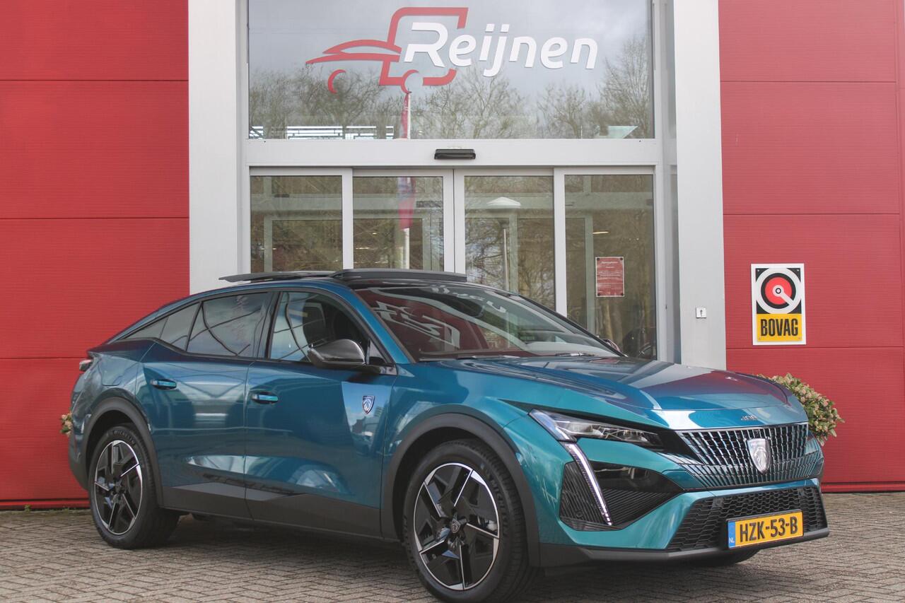 Peugeot e-408 GT AVANTAGE 58 kWh | PANORAMISCH SCHUIF/KANTEL DAK | ELEKTRISCH BEDIENBARE VOORSTOELEN | STOEL/STUUR VERWARMING | MASSAGE FUNCTIE OP DE VOORSTOELEN | FOCAL AUDIO SYSTEEM | ALCANTARA/LEDEREN BEKLEDING | 360° CAMERA | PARKEERSENSOREN VOOR + ACHTER | ELEKTRI