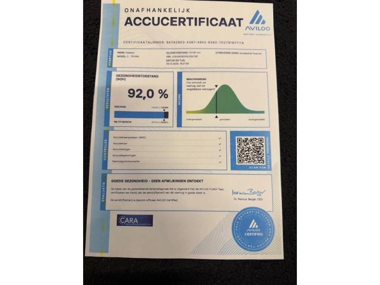 Polestar 2 LONG RANGE SOH 92% DUEL MOTOR LAUNCH EDITION 78KWH 408PK/PANO/360CAM