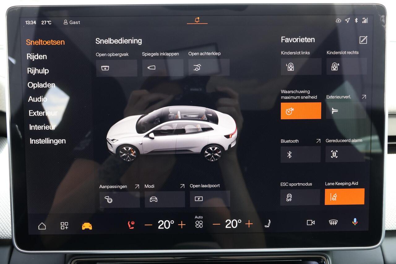 Polestar 4 Long Range Plus 100 kWh NIEUW - Panoramadak - IntelliSafe Assist & Surround - Pilot Pack - 360º Camera - Harman/Kardon audio - Verwarmde voorstoelen, stuur & achterbank - Head up display - Parkeersensoren voor & achter - 21' LMV