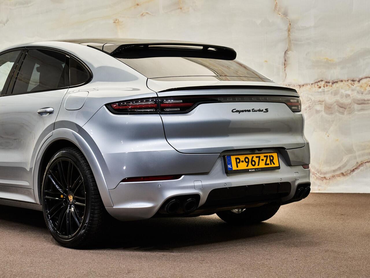 Porsche CAYENNE Coupé 4.0 Turbo S E-Hybrid, TechArt, SportDesign, pano, 4W-best, luchtv., InnoDrive, Burmester, nachtzicht, matrix-LED, sp.chrono, HUD
