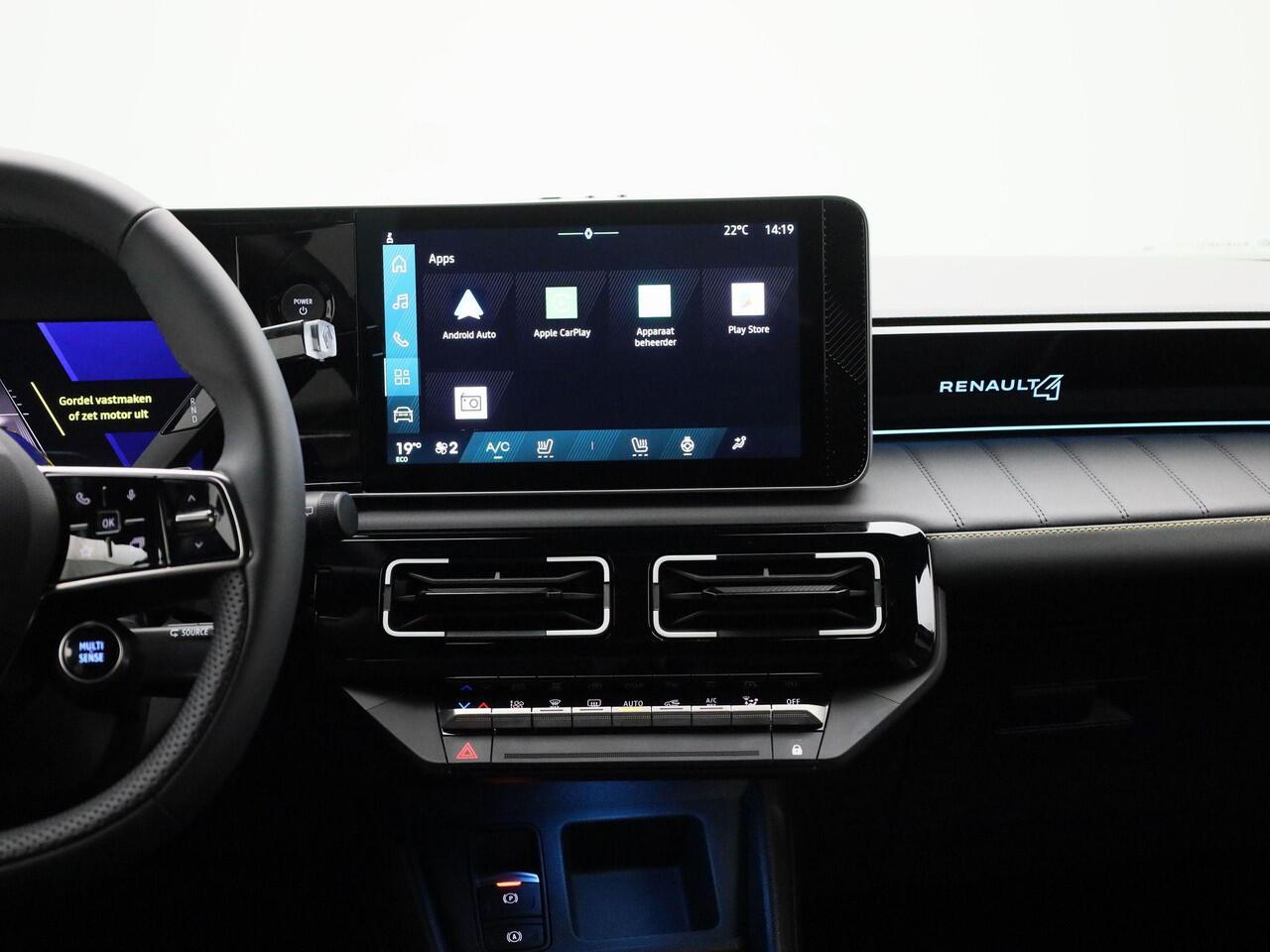 Renault 4 comfort range iconic 52 kWh | Pack Advanced Driving Assist | Harman Kardon Audio | Camera | Stoel- & Stuurwielverwarming | Lederen Bekleding | 18" LMV | Android Automotive | LED | Keyless | Draadloze Apple Carplay & Android Auto