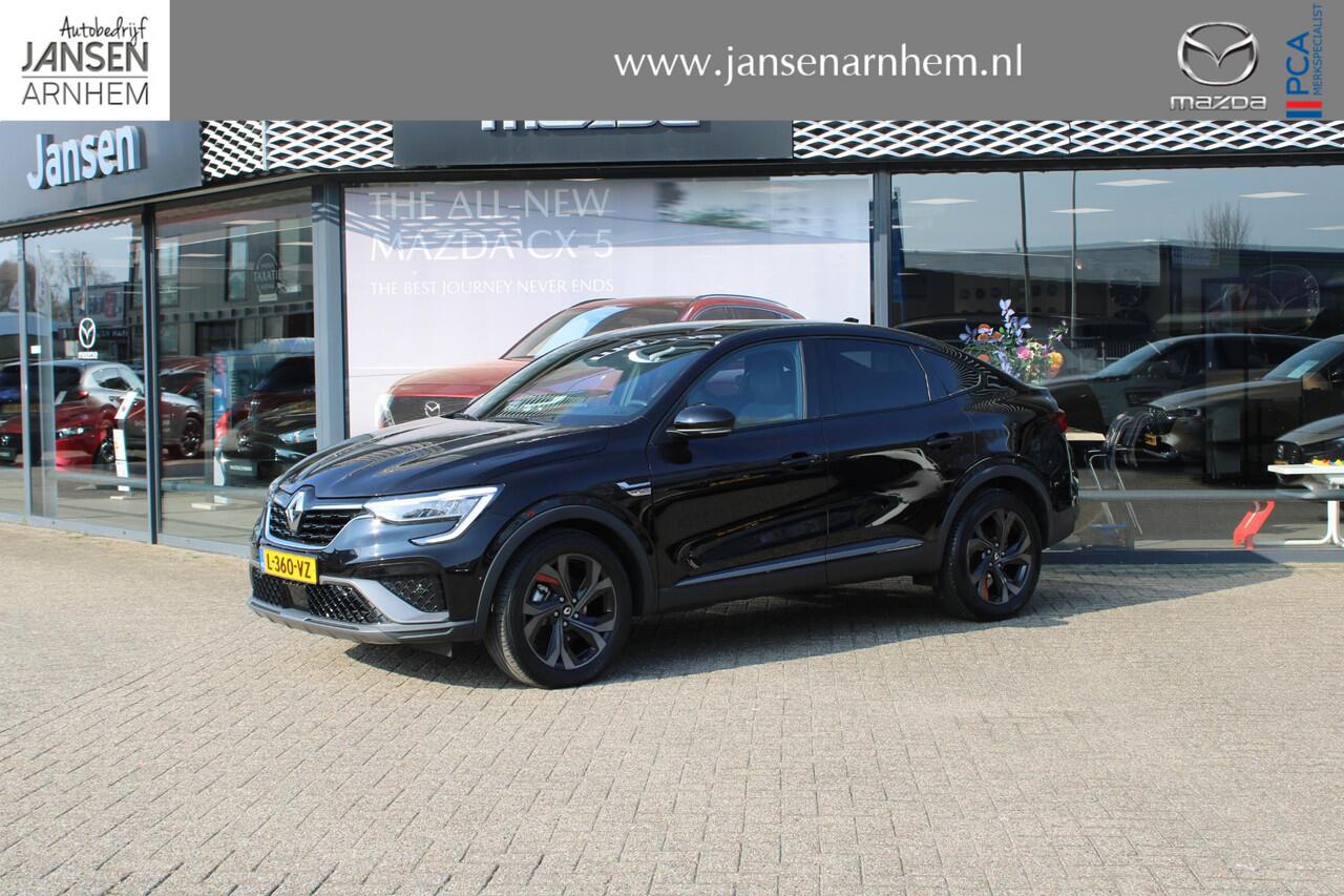 Renault Arkana 1.6 E-Tech Hybrid 145 R.S. Line , Automaat, 18 inch LMV, Leder, Camera, Clima, Navi, Adapt. Cruise, Stuur en stoelverw, PDC, LKA, Parkeerhulp, Dode hoek detectie, Active Brake
