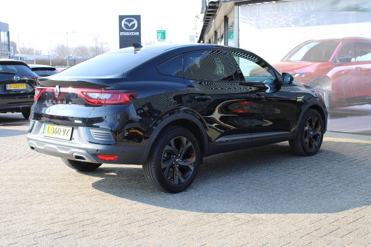 Renault Arkana 1.6 E-Tech Hybrid 145 R.S. Line , Automaat, 18 inch LMV, Leder, Camera, Clima, Navi, Adapt. Cruise, Stuur en stoelverw, PDC, LKA, Parkeerhulp, Dode hoek detectie, Active Brake