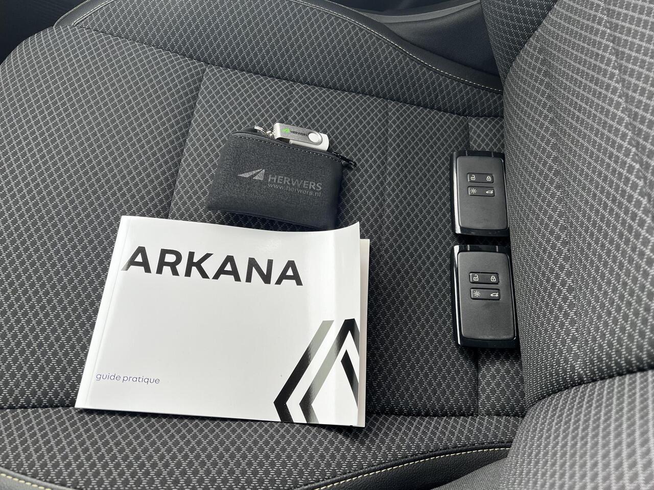 Renault Arkana 1.6 E-Tech full hybrid 145 techno Automaat / Fabrieksgarantie tot 01-2027 / Adaptieve CC / Dode hoek sensor / Climate control / Navigatie groot scherm / Apple Carplay Android / 18" LM wielen /