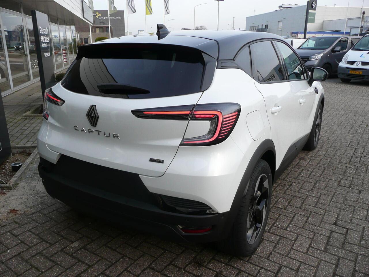 Renault CAPTUR 1.8 E-Tech full hybrid 160 TECHNO/ ADAPTIVE CRUISE / PARK ASSIST V+A MET CAMERA/ RESERVE WIEL/ TWO-TONE WIT/ZILVER PARELMOER/ ETC... RIJKLAAR!
