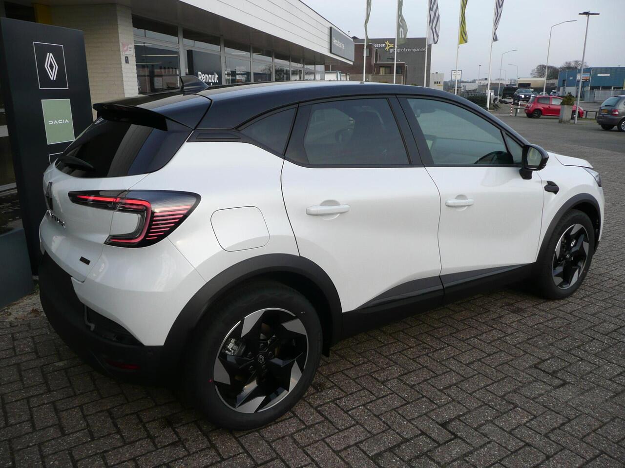 Renault CAPTUR 1.8 E-Tech full hybrid 160 TECHNO/ ADAPTIVE CRUISE / PARK ASSIST V+A MET CAMERA/ RESERVE WIEL/ TWO-TONE WIT/ZILVER PARELMOER/ ETC... RIJKLAAR!