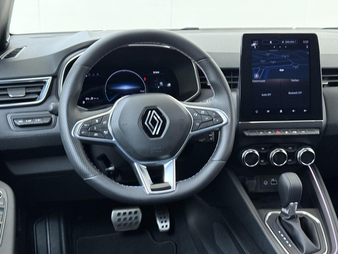 Renault CLIO 1.6 E-Tech Full Hybrid 145 esprit Alpine | Pack City Premium | Pack Premium Sound BOSE | Apple Carplay/Android | cruise control adaptief met Stop&Go en stuurhulp | dodehoek detectie | electronic climate control | lederen interieurdelen | lederen/stof bekl