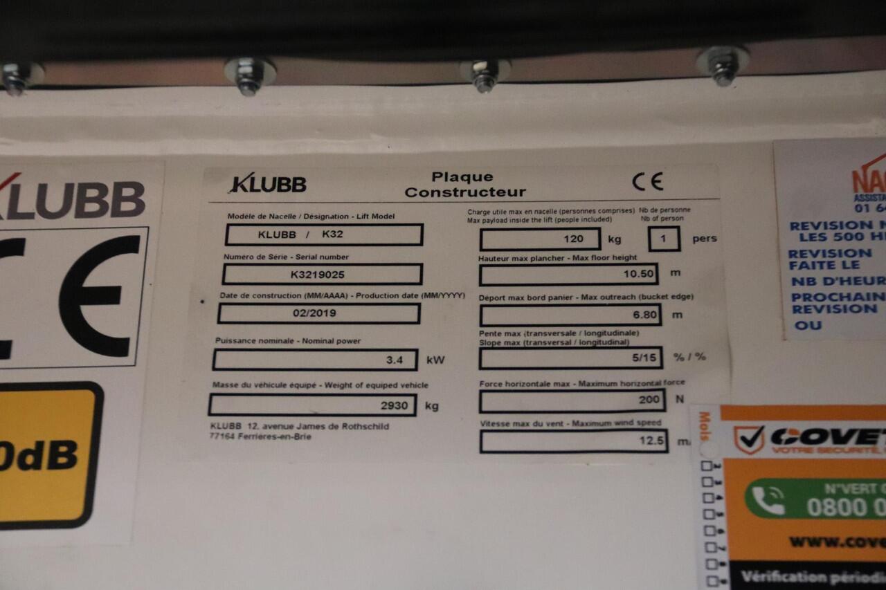 Renault MASTER AUTO HOOGWERKER KLUBB K32 12 METER NACELLE FRANCE T35 2.3 dCi L2