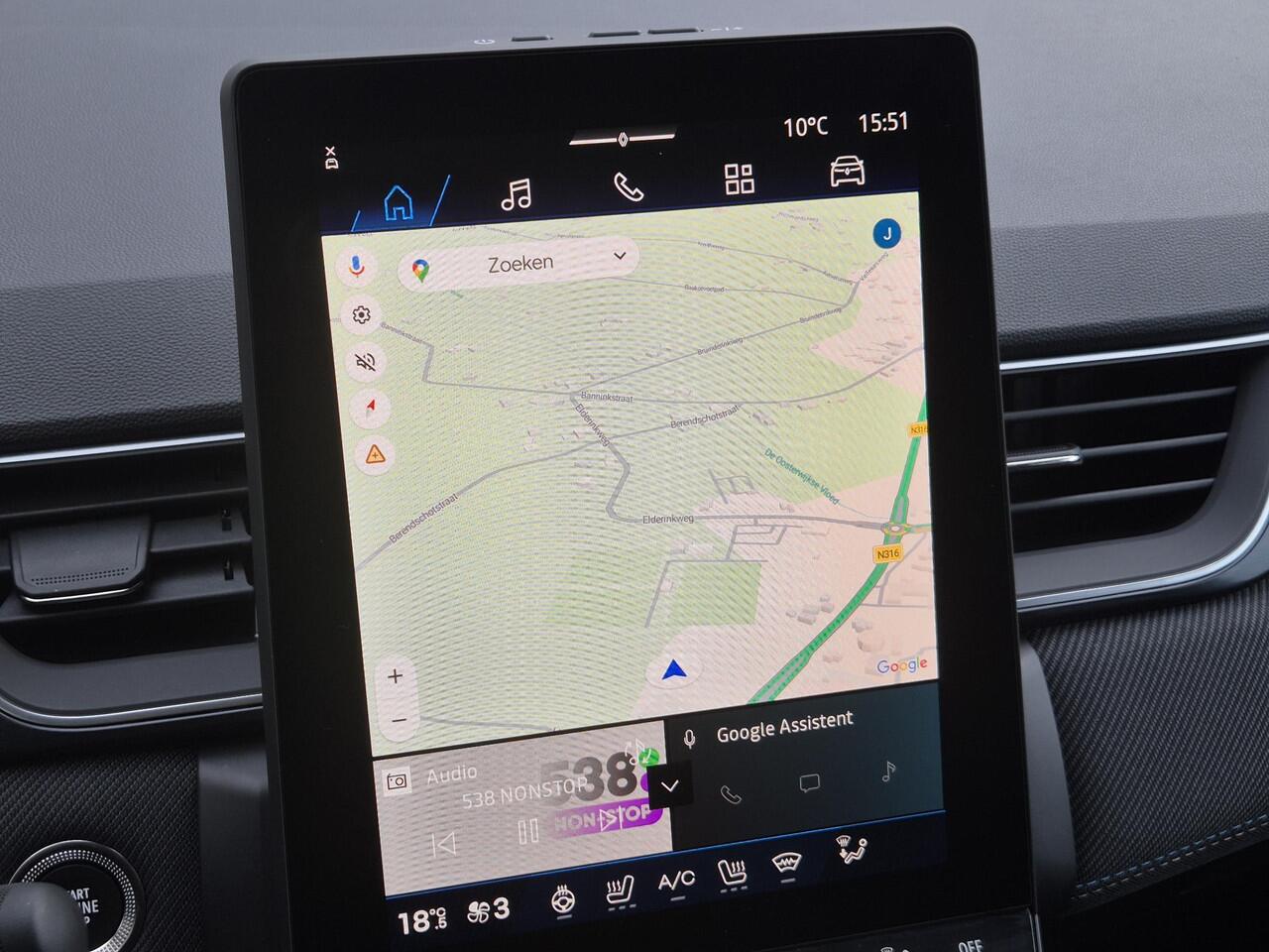 Renault Symbioz 1.6 E-Tech full hybrid 145 esprit Alpine Automaat / Panoramadak / Fabrieksgarantie tot 05-2027 / Elektr. Stoelen / Stoel & Stuurwiel Verwarming / Adaptieve Cruise Control / 360 Camera / Navigatie / Apple Carplay & Android Auto / Elektrisch bedienbare ach