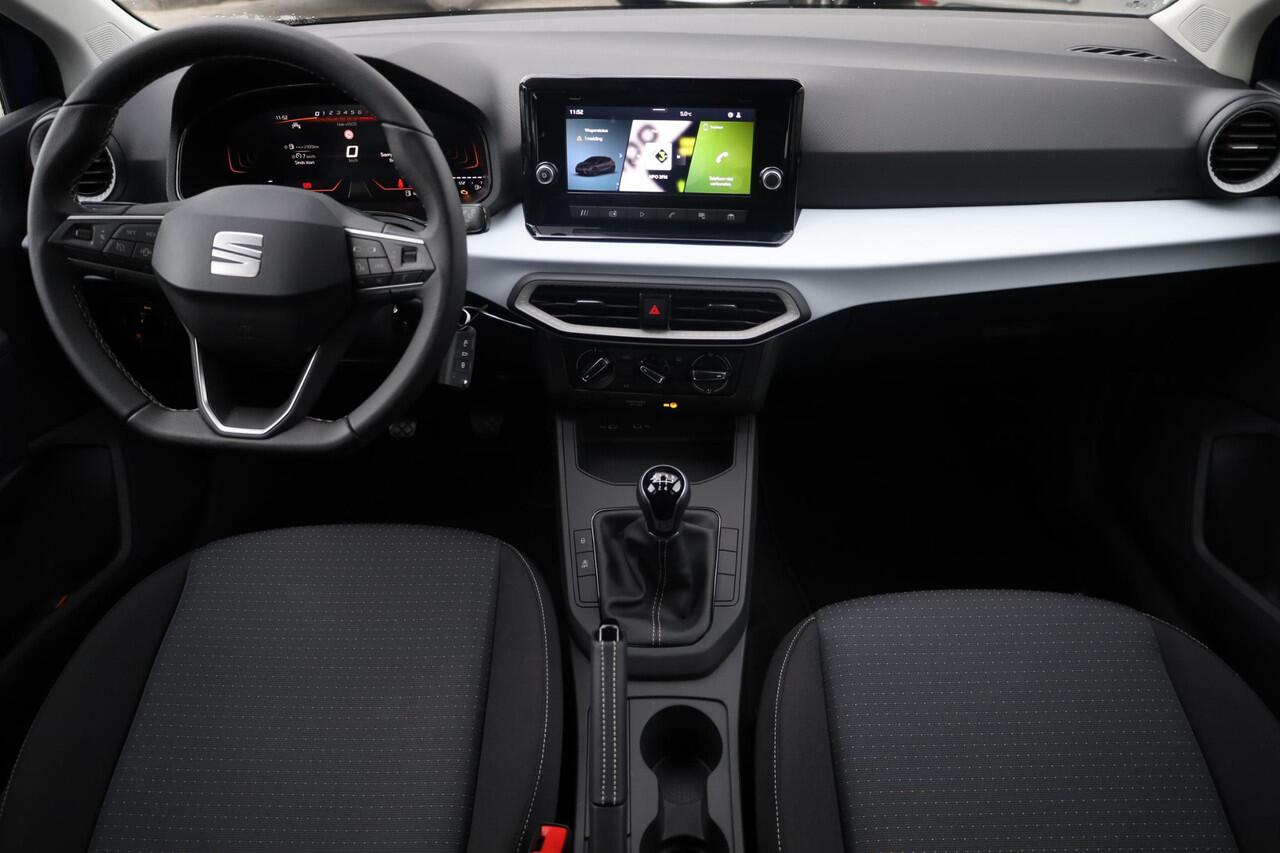 Seat IBIZA 1.0 EcoTSI Style 95PK / 70kW Apple Carplay & Android Auto, LED koplampen, cruise control, airco, volledig digitaal instrumentenpaneel (Virtual Cockpit), verkeerstekenherkenning, parkeersensoren achter, rijstrook behoud assistent, 15'' LMV 'Enjoy'