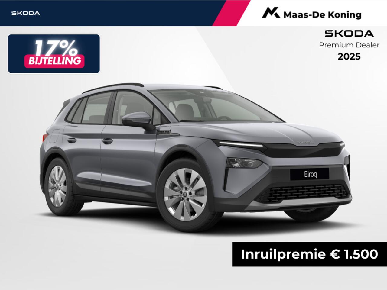 Skoda Elroq Selection Elektromotor 125 kW / 170 PK SUV | Trekhaak wegklapbaar | PRIVATELEASE 416,- PER MAAND!! | 1500,- INRUILPREMIE!!| 2025 rijden!