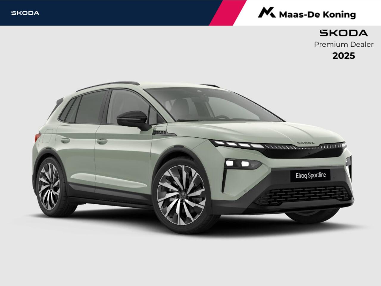 Skoda Elroq Sportline Elektromotor 210 kW / 286 PK SUV Elektri sch | Timiano Green | Trekhaak | Light band | 3000,- inruilbonus