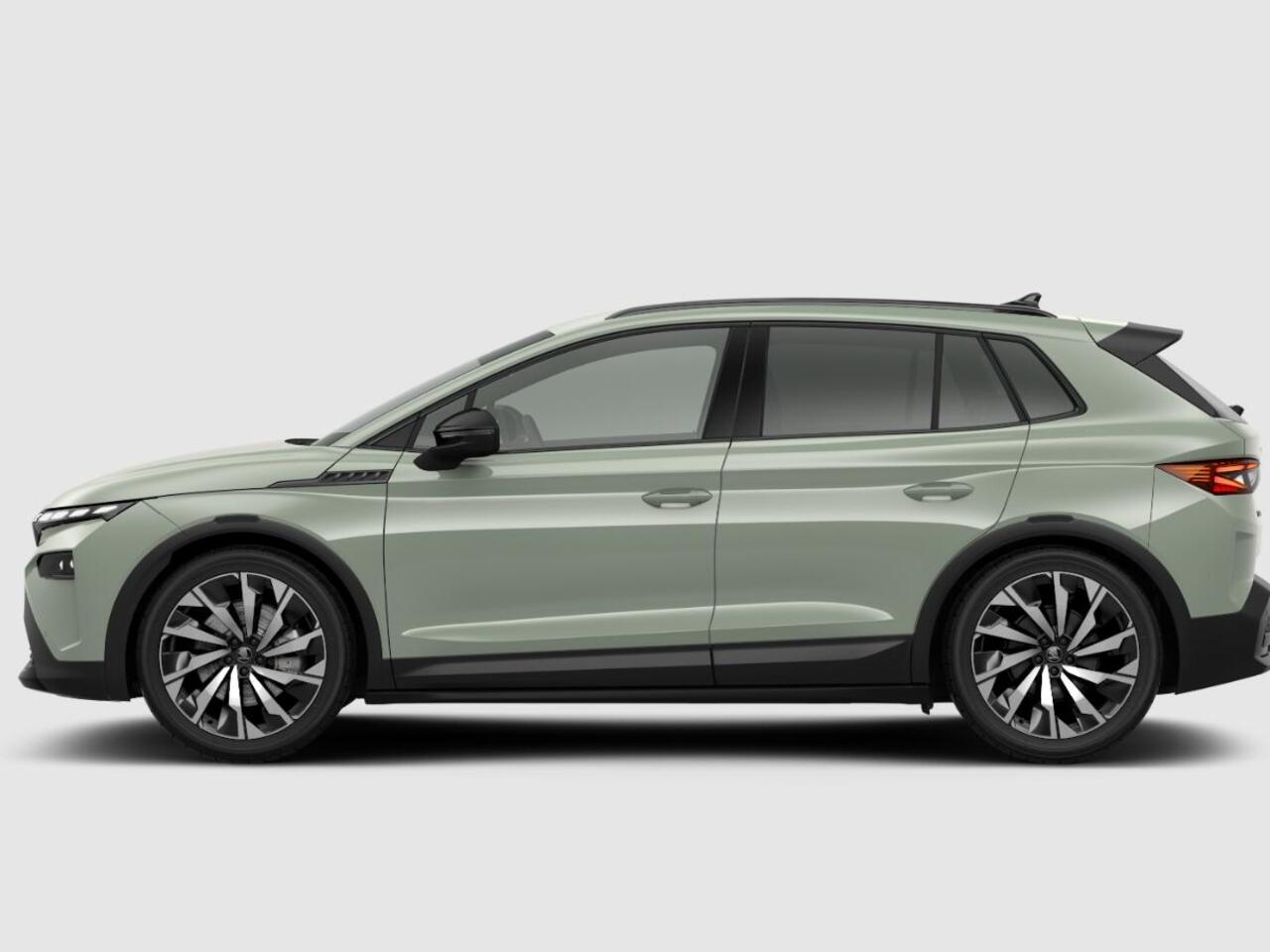 Skoda Elroq Sportline Elektromotor 210 kW / 286 PK SUV Elektri sch | Timiano Green | Trekhaak | Light band | 3000,- inruilbonus