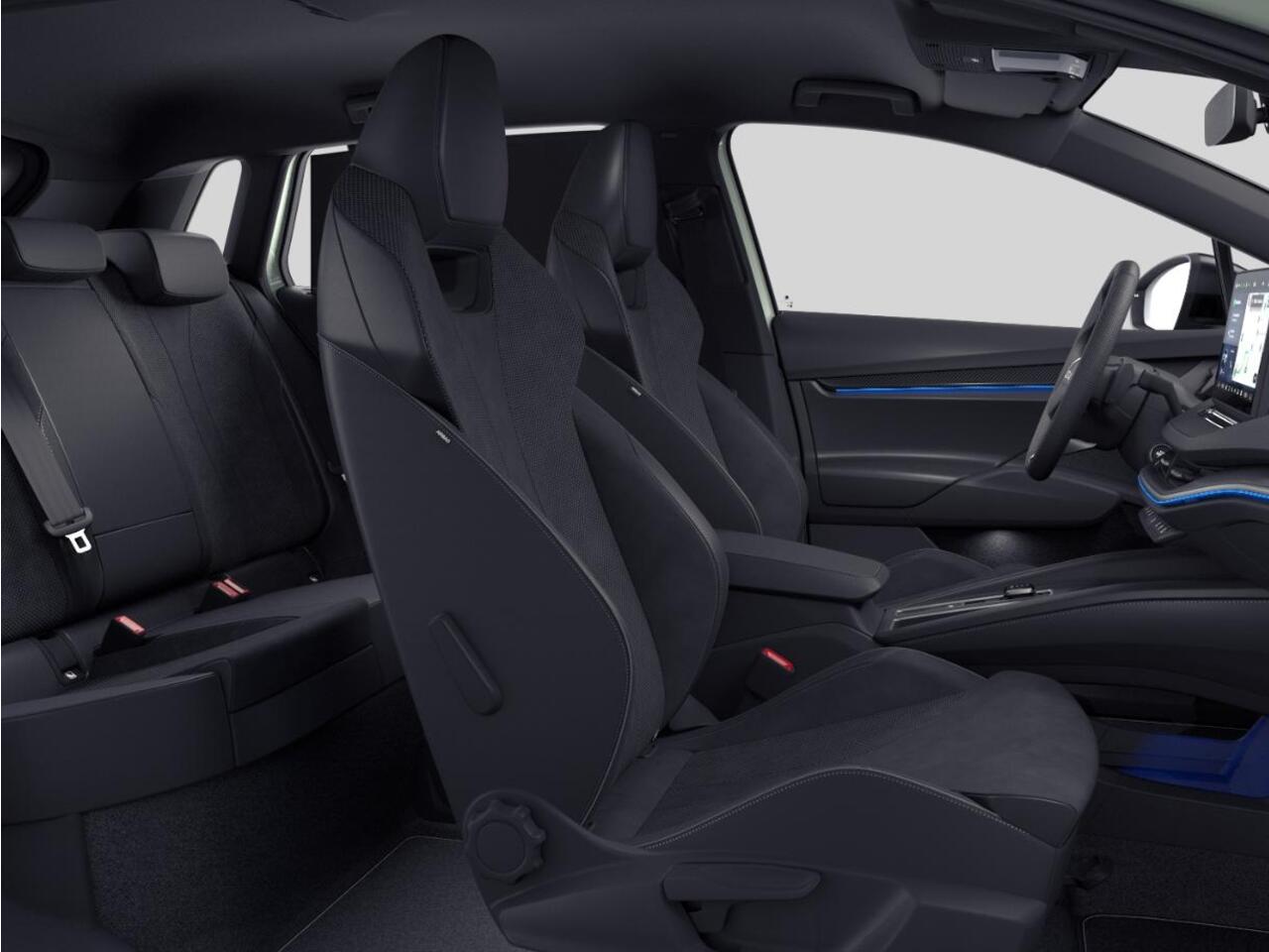 Skoda Elroq Sportline Elektromotor 210 kW / 286 PK SUV Elektri sch | Timiano Green | Trekhaak | Light band | 3000,- inruilbonus