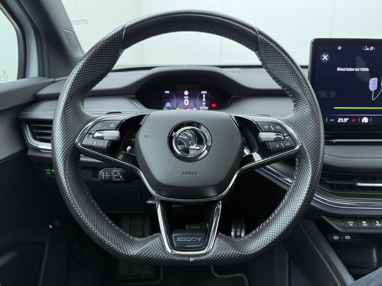 Skoda Enyaq iV 80 Sportline | 204 PK | SoH 90% | Panoramadak | 21" LM velgen | Elek. achterklep Virtual pedal | Adaptive cruise control | Voorstoelen verwarmd |