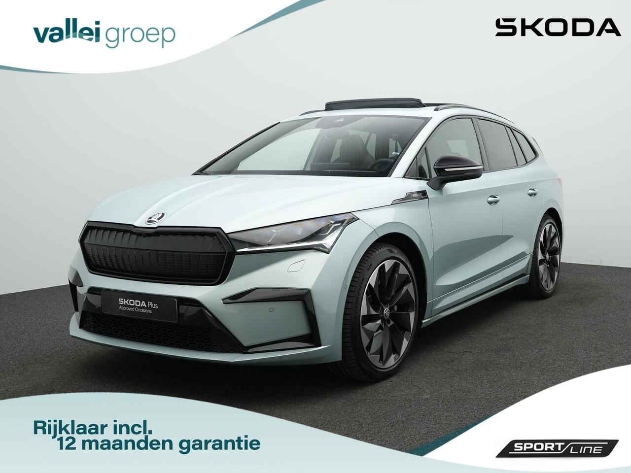Skoda Enyaq iV 80X 265 pk Sportline | Warmtepomp | Panoramadak | Gegeugenstoel | Matrix LED | Stuur-/stoelverwarming | Leder/alcantara