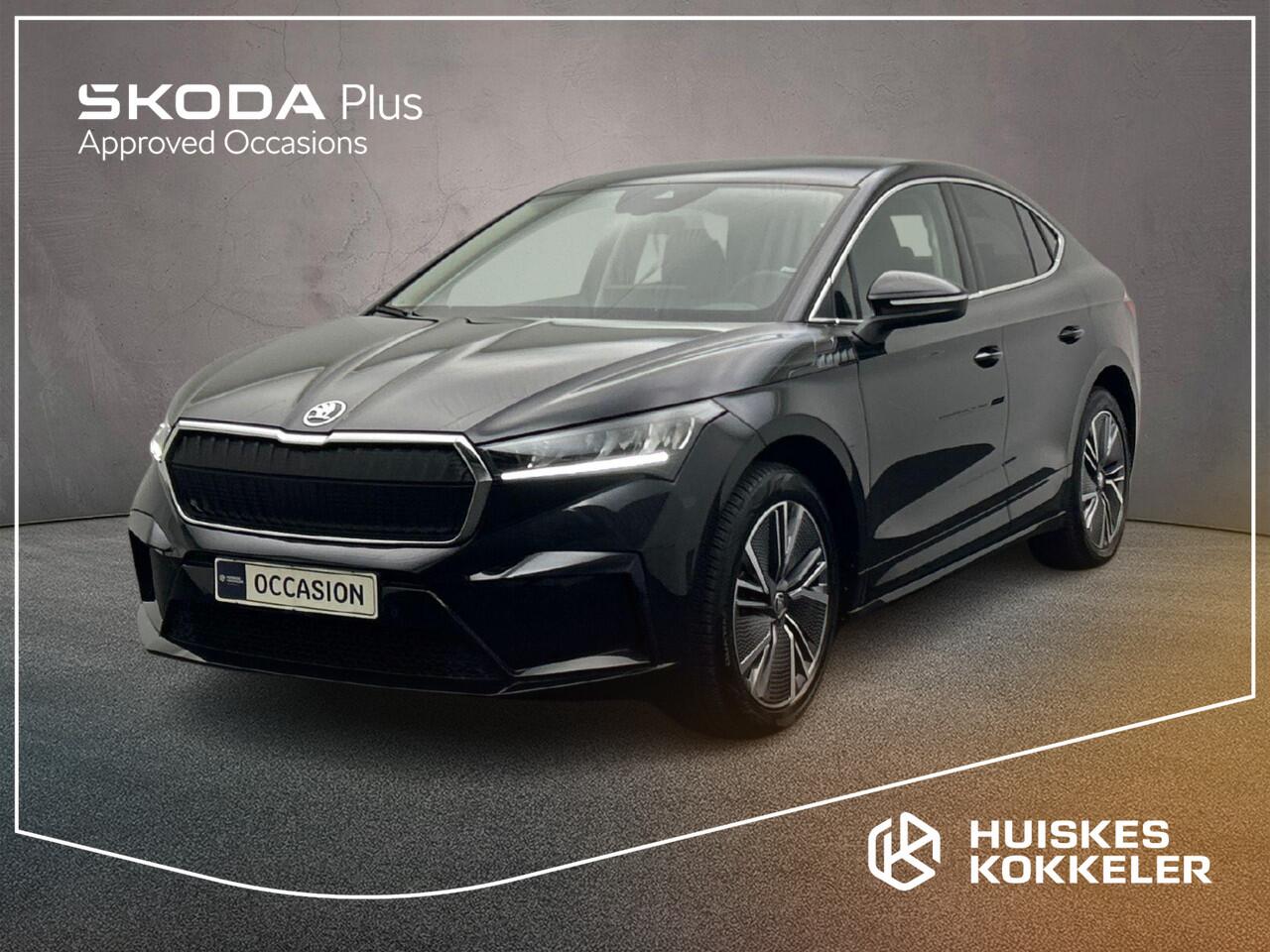 Skoda Enyaq iV Coupé 60 Business Edition Plus 180pk Automaat Panoramadak, Adaptive cruise control, Navigatie, Achteruitrijcamera, Stoelverwarming, Stuurwiel verwarmd, LED koplampen