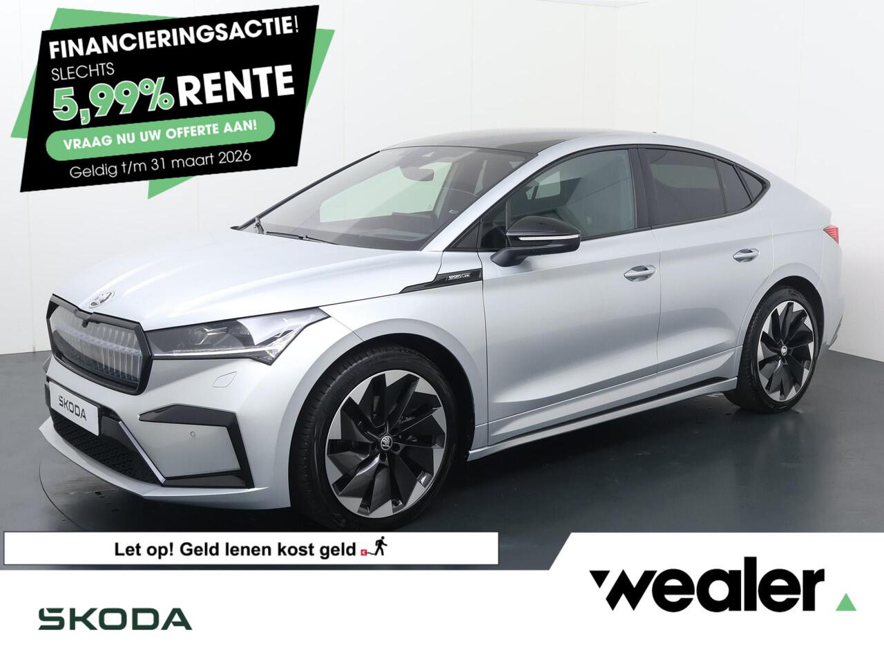 Skoda Enyaq iV Coupé 80 Sportline | 204 PK | SoH 93% | Panoramadak | Matrix LED koplampen | 21" LM velgen | Adaptive cruise control | Virtual pedal achterklep |