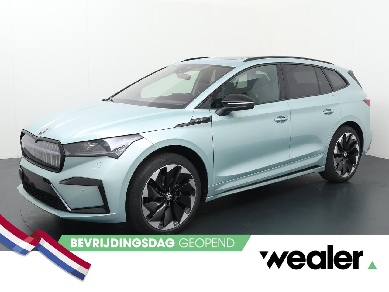 Skoda Enyaq iV 60 Sportline 180 pk | Navigatie | Apple Carplay/Android Auto | Crystal Face | Panoramadak | 21" lichtmetalen velgen |
