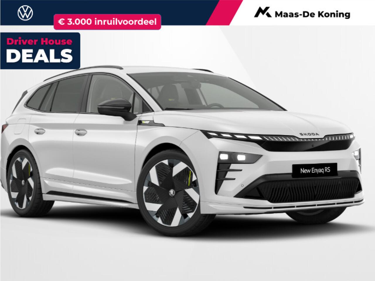 Skoda Enyaq iV RS Elektromotor 250 kW / 340 PK SUV Interieur 'RS Suite zwart' | 21" Vision velgen | Panorama-schuif-/kanteldak | | Business Upgrade Advanced | Trekhaak | Inruilpremie ¤3000,-