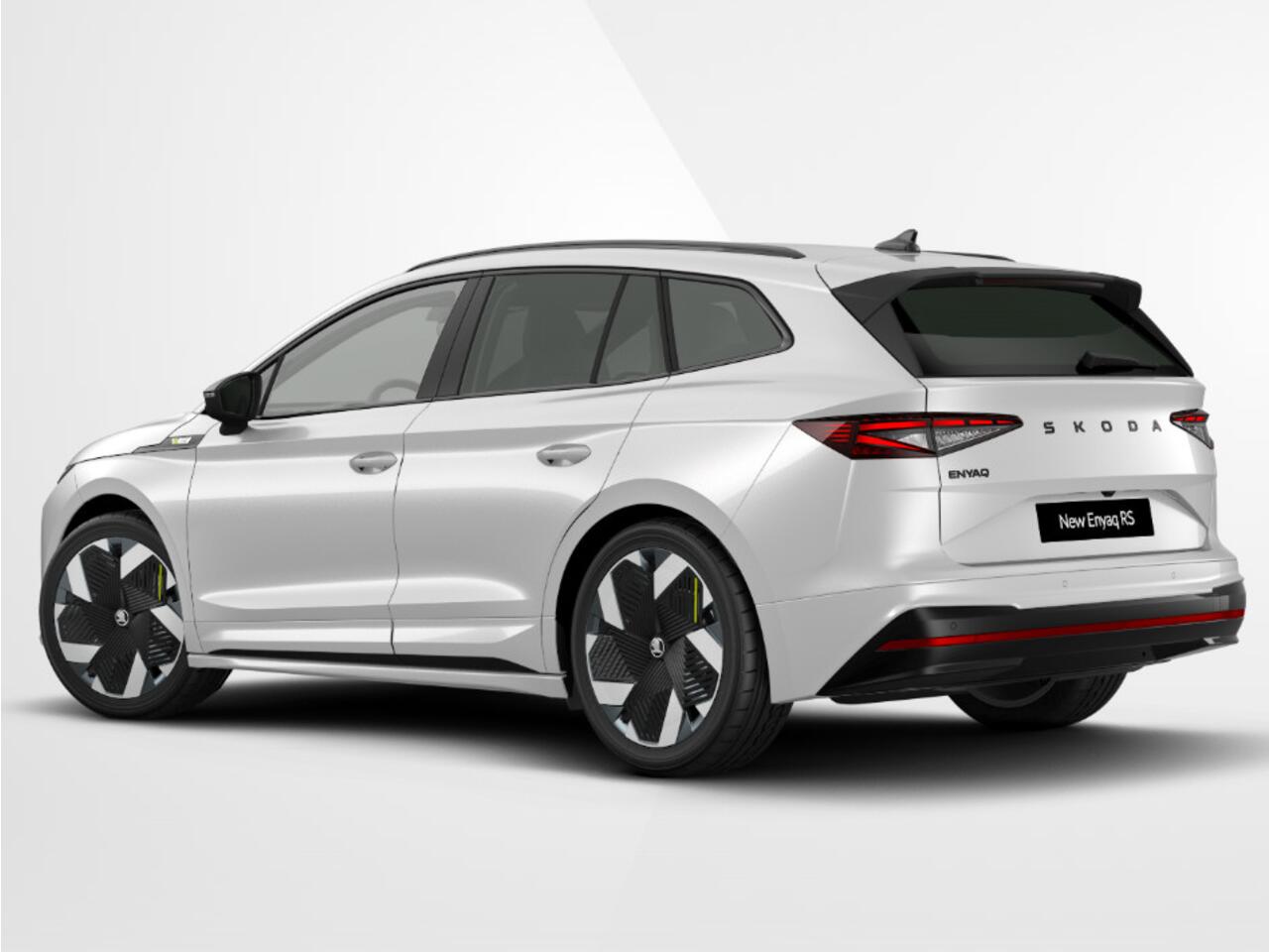Skoda Enyaq iV RS Elektromotor 250 kW / 340 PK SUV Interieur 'RS Suite zwart' | 21" Vision velgen | Panorama-schuif-/kanteldak | | Business Upgrade Advanced | Trekhaak | Inruilpremie ¤3000,-