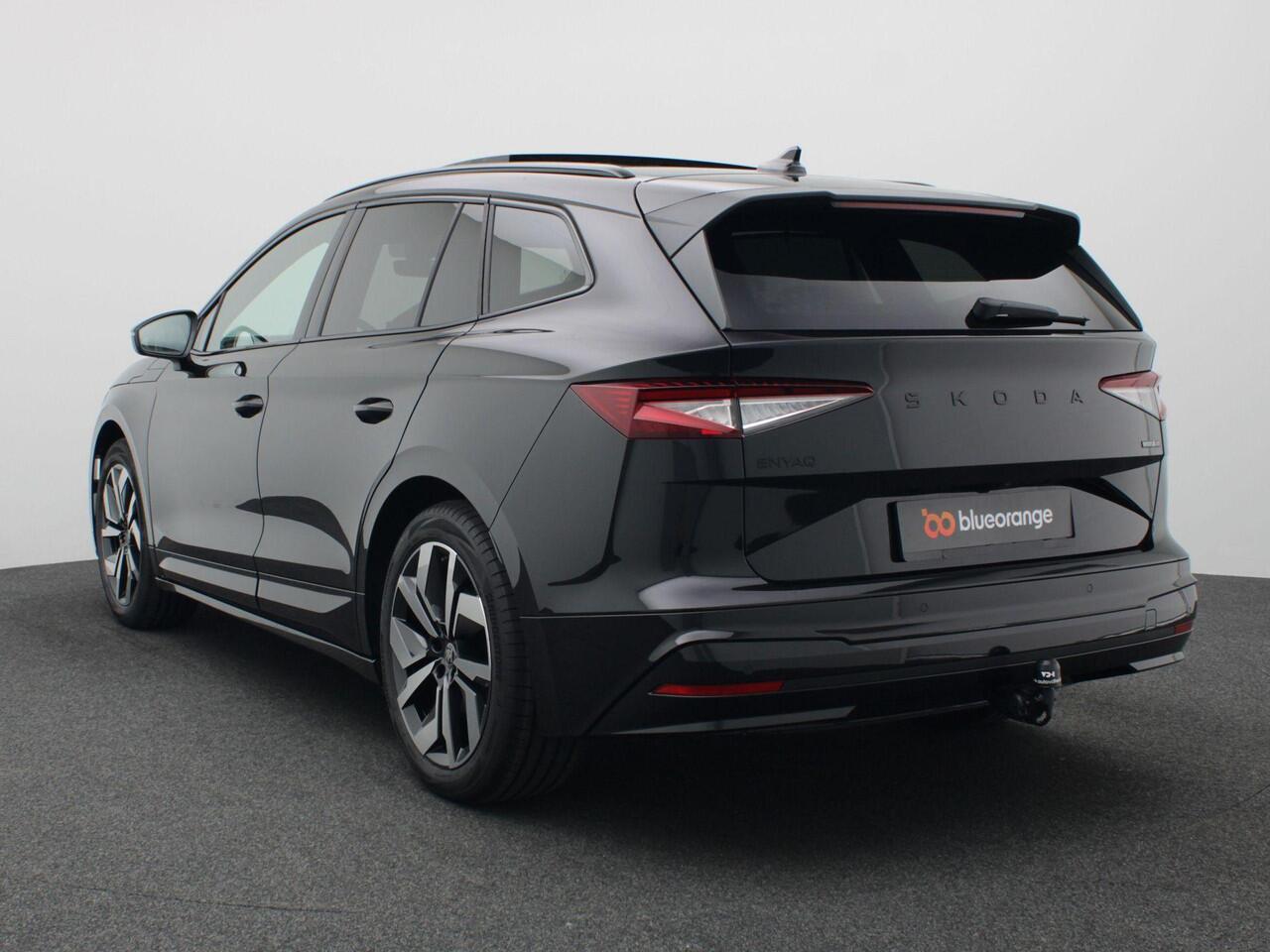 Skoda Enyaq iV 85 Sportline 286PK Aut. Pano-Schuifkanteldak, Warmtepomp, Achteruitrijcamera, Navigatie, Keyless, Matrix-LED, Stoel-Stuurverwarming, Trekhaak, 20" LM Velgen