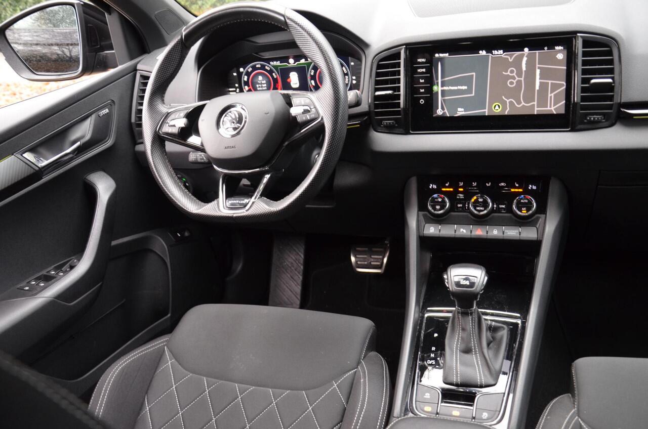 Skoda Karoq 1.5 TSI ACT Sportline Business Automaat/Navi/Audio installatie premium/Led/Pdc/Ecc/Stoelverwarming/Virtual Cockpit/Achteruitrijcamera/Cr-Control adaptief/Extra getint glas