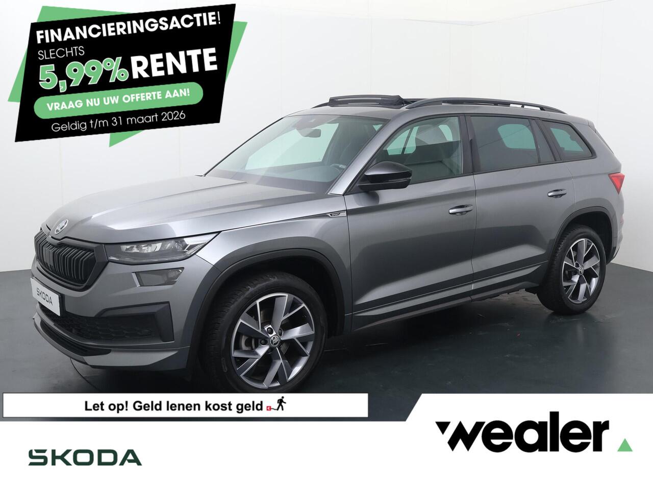 Skoda Kodiaq 1.5 TSI Sportline Business 7p. | 150 PK | Automaat | Trekhaak wegklapbaar | Panoramadak | Navigatiesysteem | 19" LM velgen | 3e zitrij |