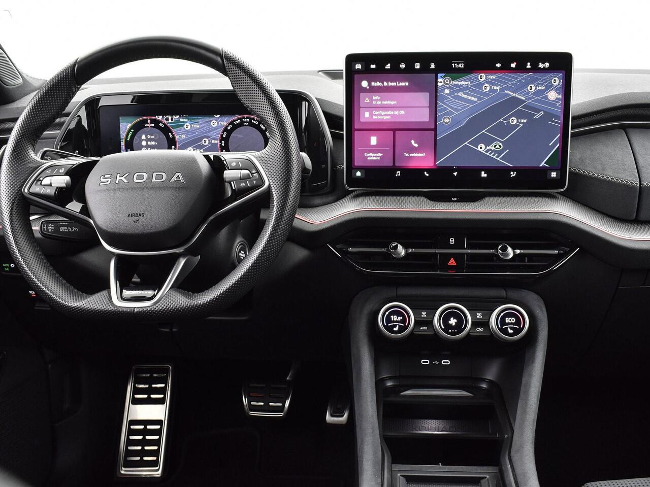 Skoda Kodiaq 1.5 TSI 204pk DSG PHEV Sportline Business · Camera · Elek.Trekhaak · Apple/Android Car Play · Navigatie · Elek. Bestuurdersstoel · 19'' Inch · Garantie t/m 04-03-2028 of 100.000km