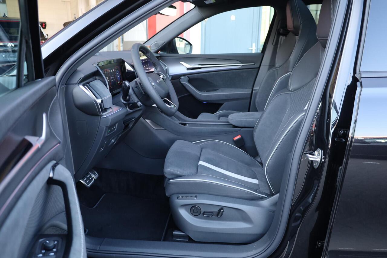 Skoda Kodiaq 1.5 TSI PHEV Sportline Business 20" LMV Rila Panoramadak trekhaak wegklapbaar Matrix LED met strip in grille 13" navigatie systeem met smartlink winterpakket met 4 x stoelverwarming voor en achter stuurwiel verwarming elektrische achterklep elektrisch ver