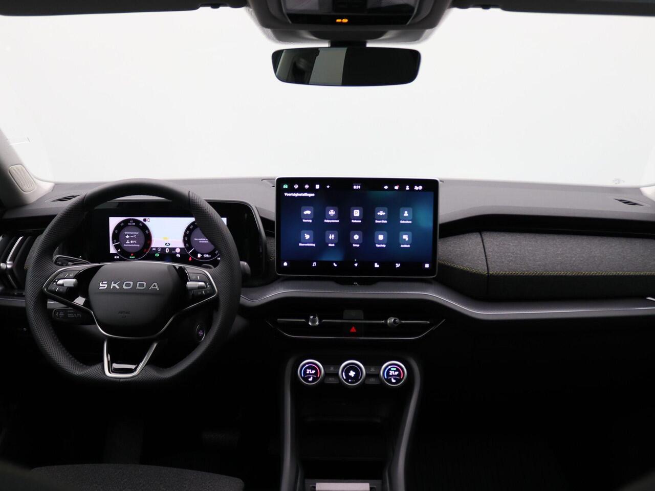 Skoda Kodiaq 1.5 TSI MHEV Business Edition 7p. 150PK DSG matrix led, trekhaak, adaptive cruise met travel assist, side assist, achteruitrijcamera, schuif-kanteldak, stuur-stoelverwarming, keyless, alarm, 19" lichtmetaal