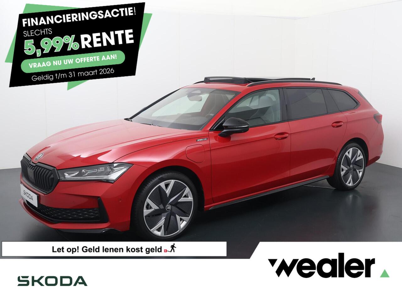 Skoda SUPERB Combi 1.5 TSI PHEV Sportline Business | 204 PK | SoH 100% | Trekhaak wegklapbaar | Panoramadak | Top area view 360 graden camera | Head-up display |