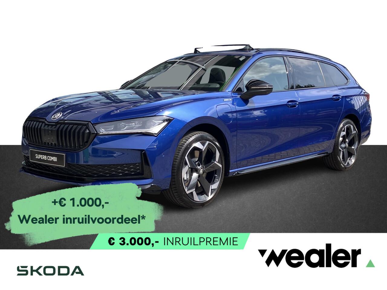 Skoda SUPERB Combi Sportline Business 1.5 TSI PHEV 204 PK DSG Automaat | Panorama dak | Suite Sport Leder | 19" lichtmetalen velgen | Trekhaak |