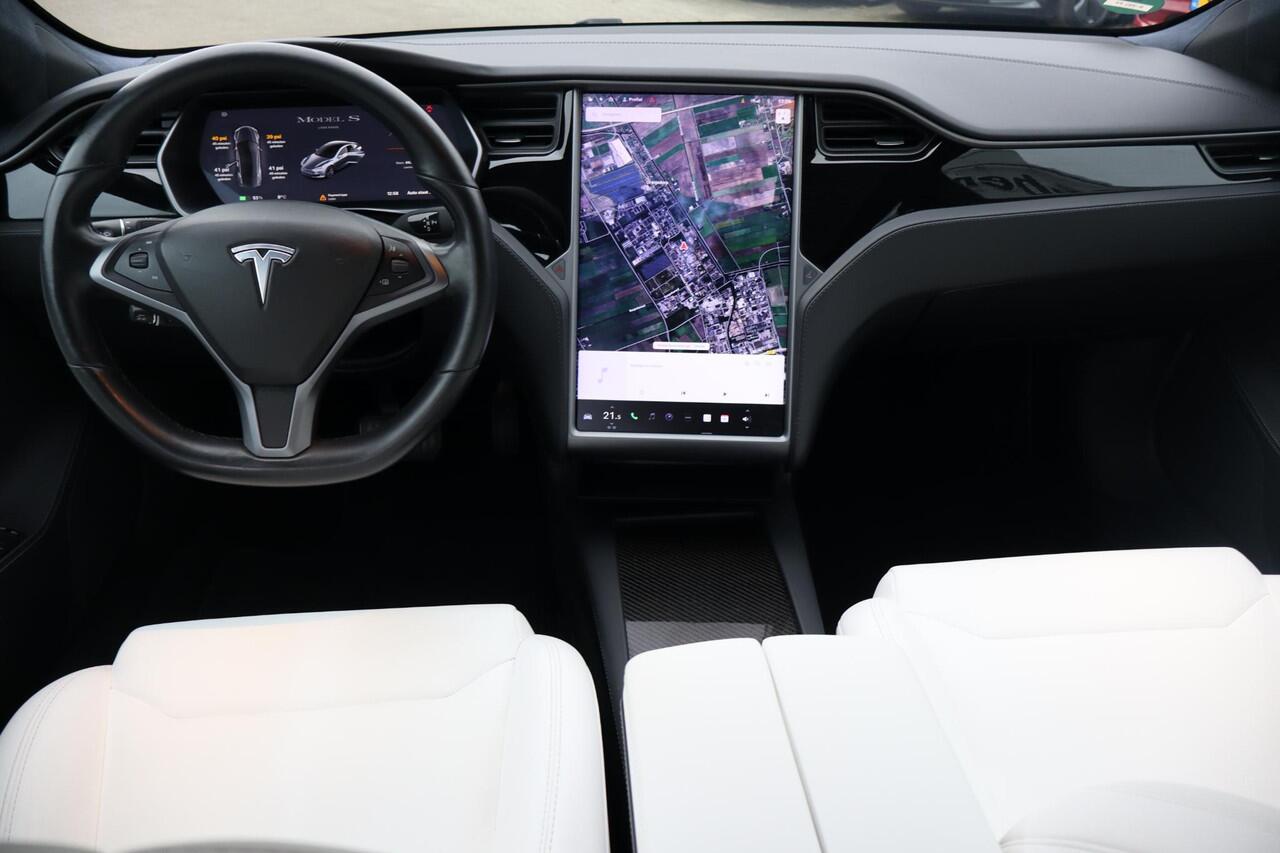 Tesla MODEL S Performance 88% SOH, Cold weahter pakket, Autopilot computer 3.0, CCS Ondersteuning, Wit lederen bekleding