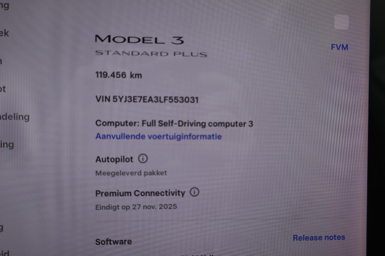 Tesla Model 3 Standard RWD Plus 60 kWh Autopilot computer 3.0, SOH 89%, Cruise control, Panoramadak, Lederen interieur