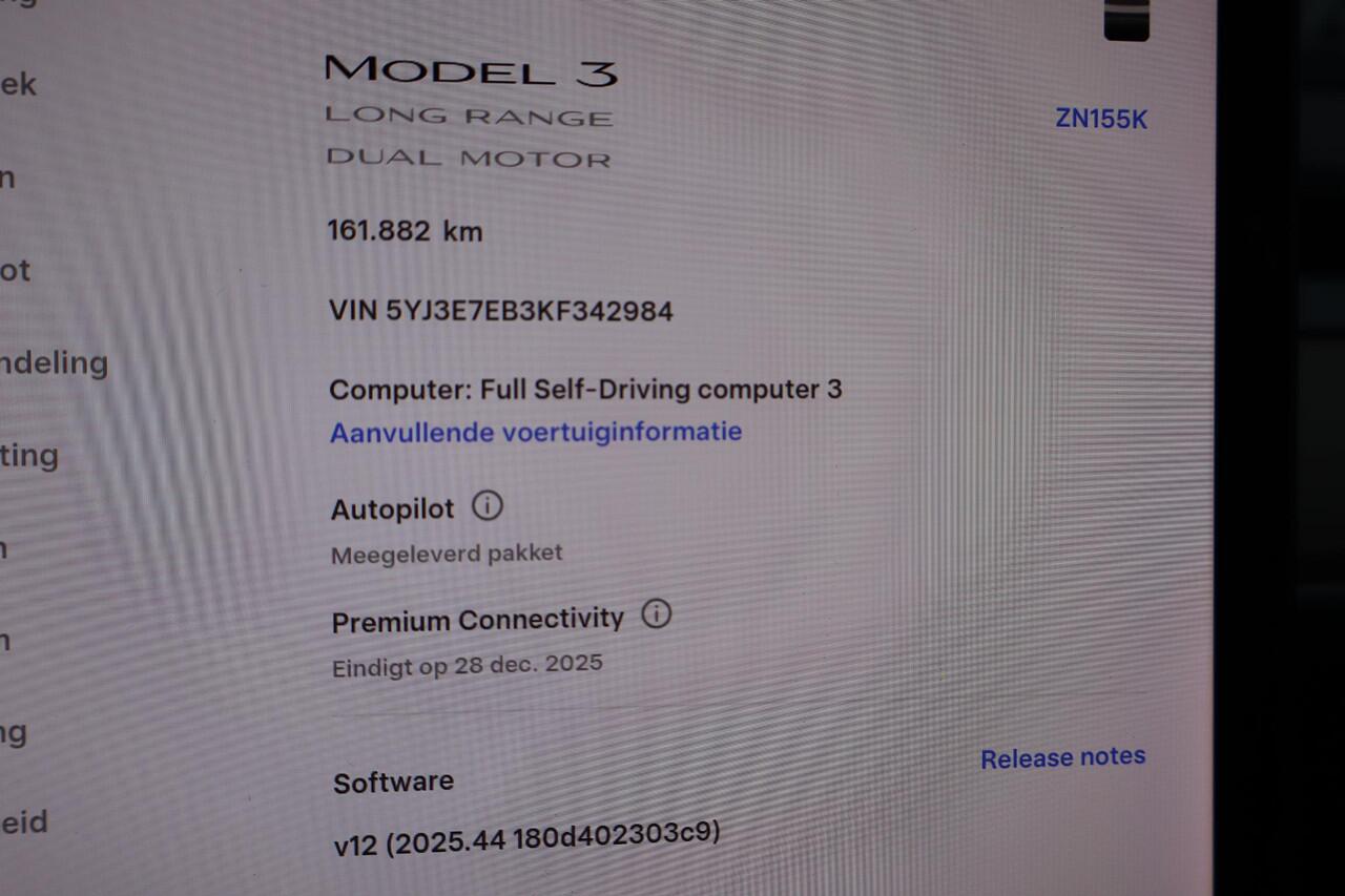Tesla Model 3 Long Range AWD 75 kWh 89% SOH, Autopilot computer 3, 360 Camera, Cruise control, Lederen interieur