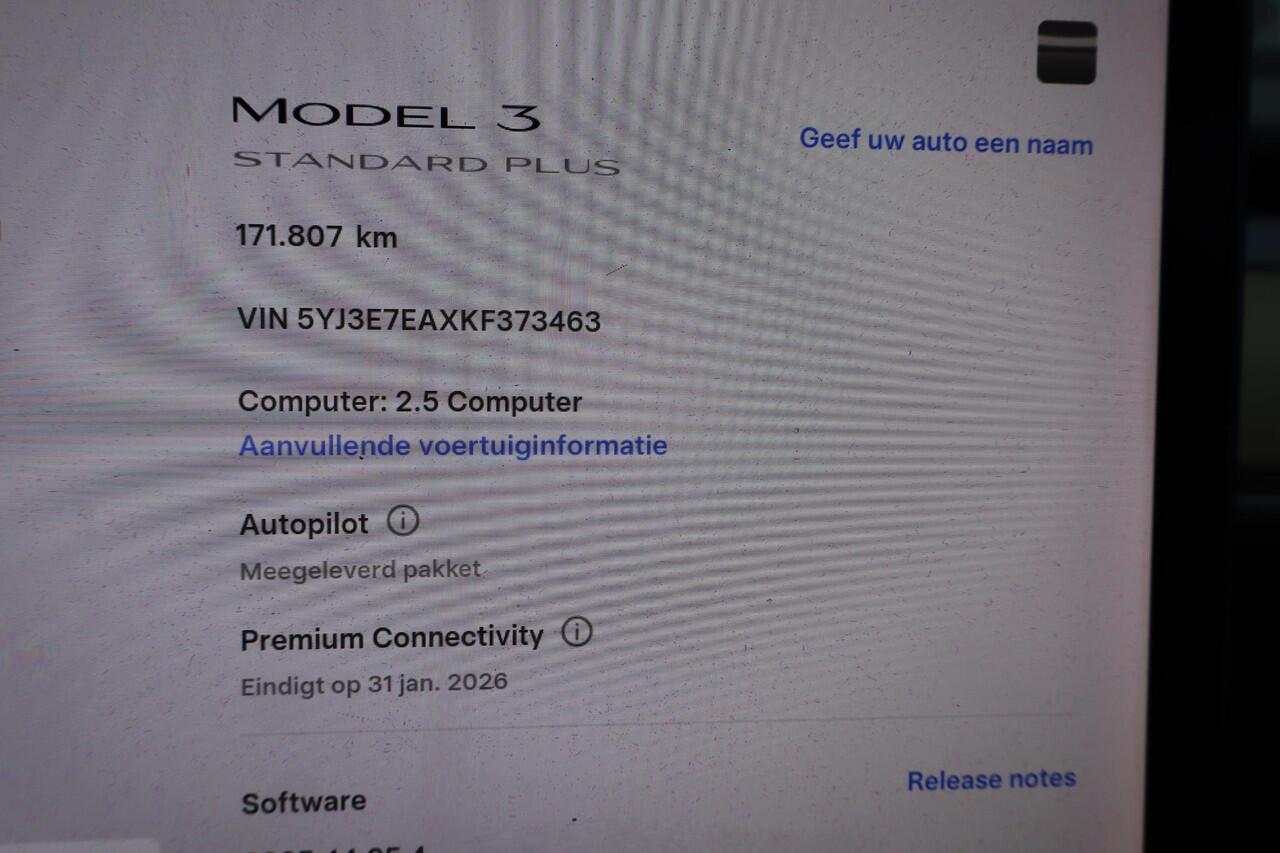 Tesla Model 3 Standard RWD Plus 60 kWh Autopilot 2.5 computer, Lederen interieur, Premium Luidsprekers, 360 Camera