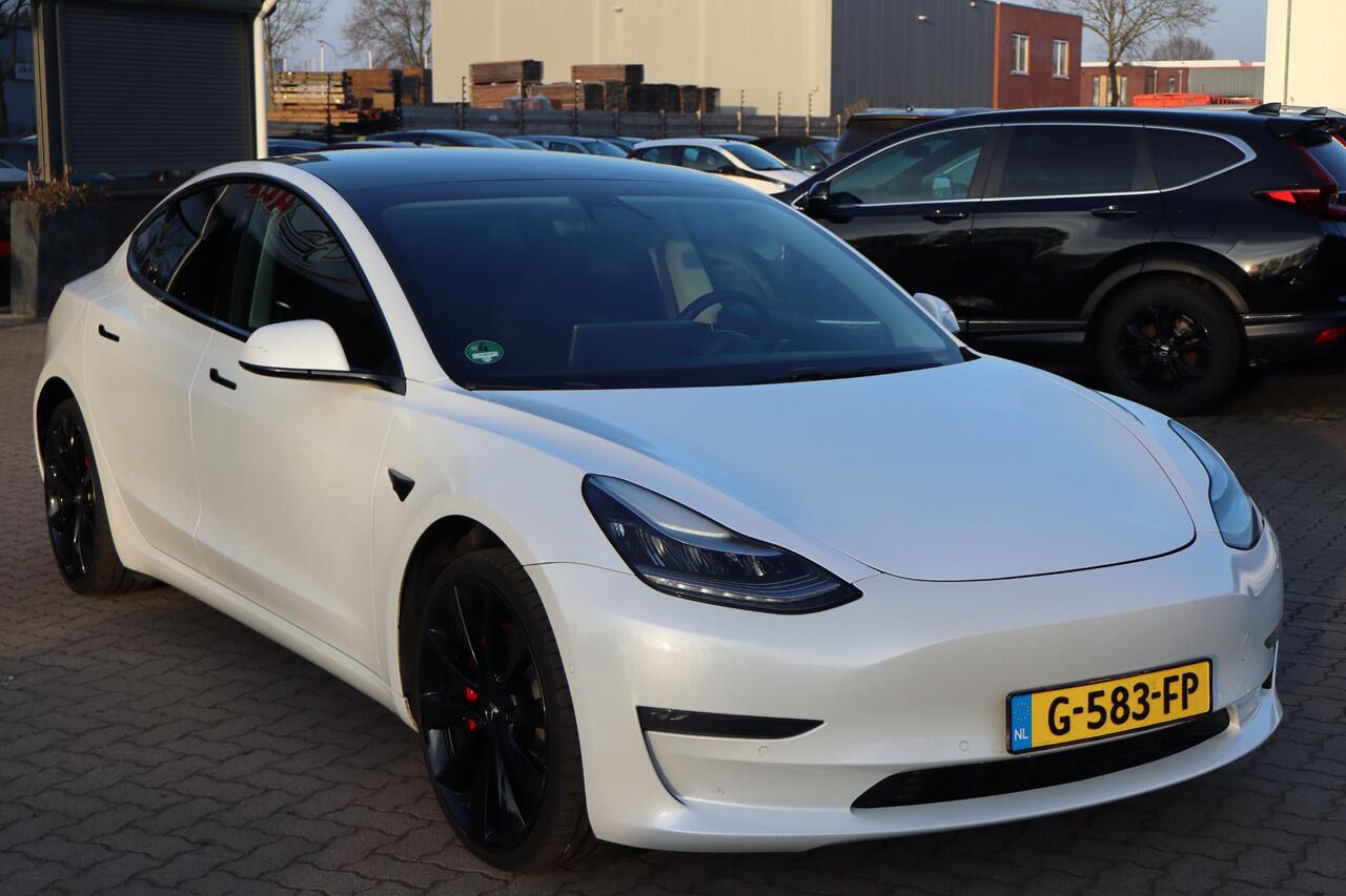 Tesla Model 3 Performance AWD 75 kWh SOH 89%, BTW Auto, Autopilot computer 3.0, Lederen interieur, 360 Camera,