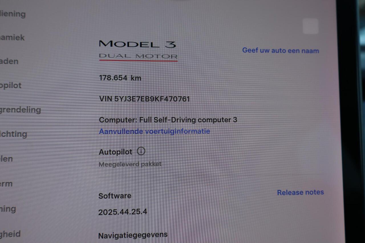 Tesla Model 3 Performance AWD 75 kWh SOH 89%, BTW Auto, Autopilot computer 3.0, Lederen interieur, 360 Camera,