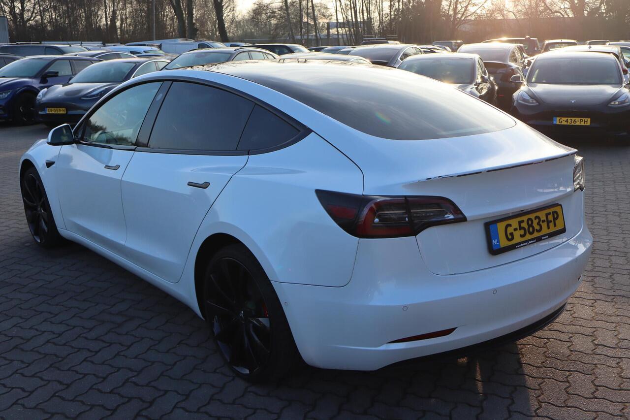 Tesla Model 3 Performance AWD 75 kWh SOH 89%, BTW Auto, Autopilot computer 3.0, Lederen interieur, 360 Camera,
