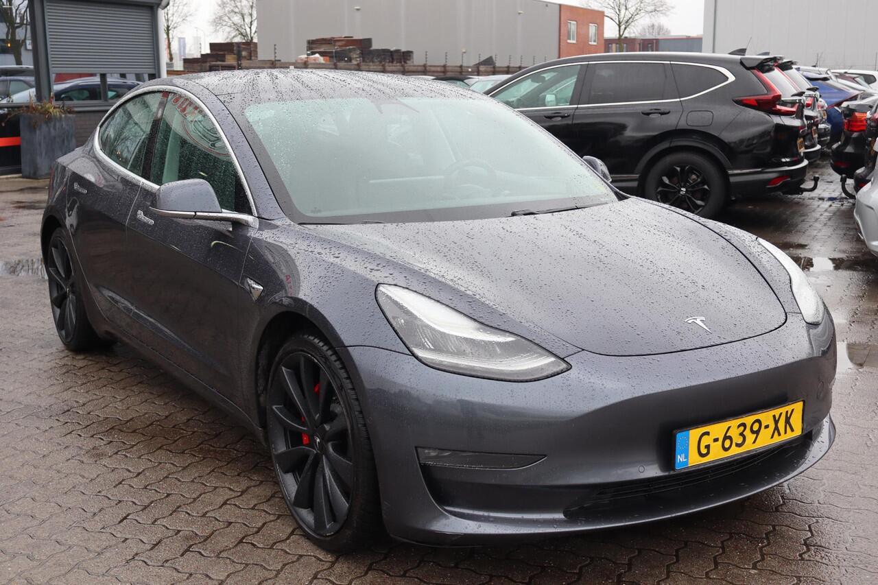 Tesla Model 3 Performance AWD 75 kWh 89,8% SOH, Autopilot computer 3, Lichtmetalen wielen, Lederen interieur, 360 Camera, Panoramadak