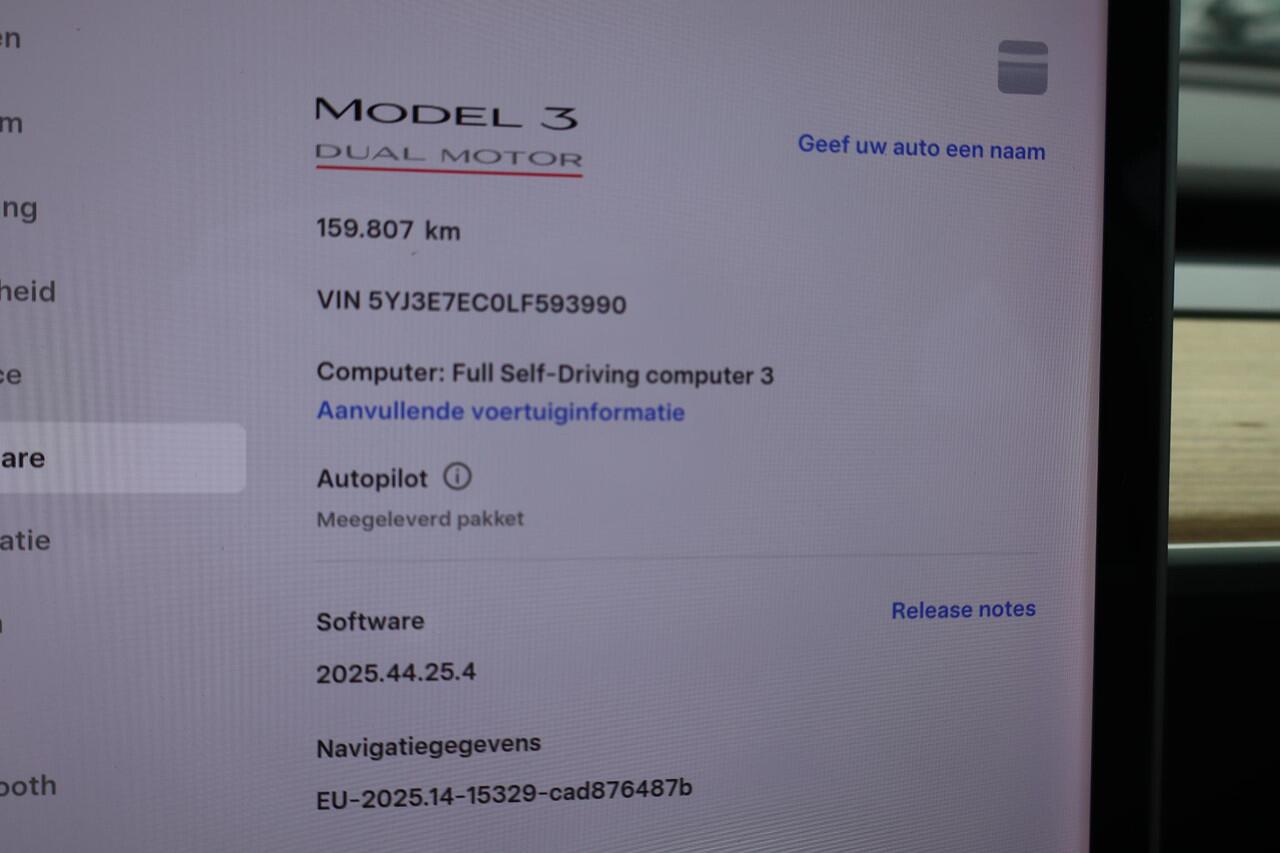 Tesla Model 3 Performance AWD 75 kWh 89,8% SOH, Autopilot computer 3, Lichtmetalen wielen, Lederen interieur, 360 Camera, Panoramadak