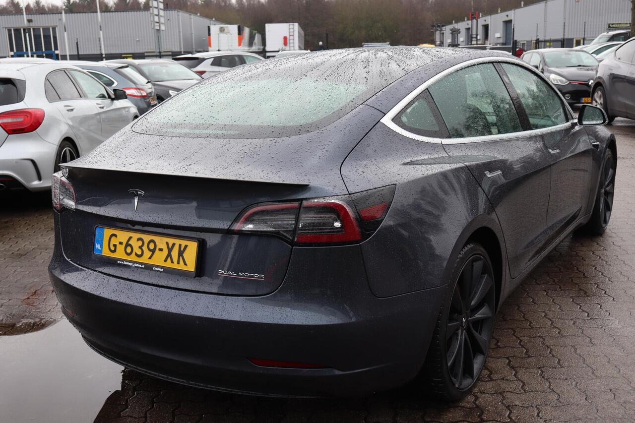 Tesla Model 3 Performance AWD 75 kWh 89,8% SOH, Autopilot computer 3, Lichtmetalen wielen, Lederen interieur, 360 Camera, Panoramadak