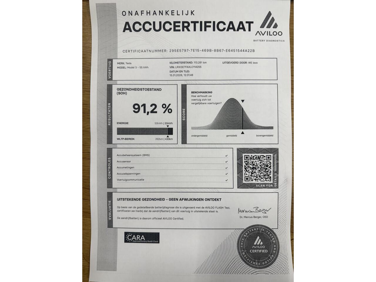 Tesla Model 3 Standard RWD Plus 60 kWh PanoDak, leder..Soh 91.2 %