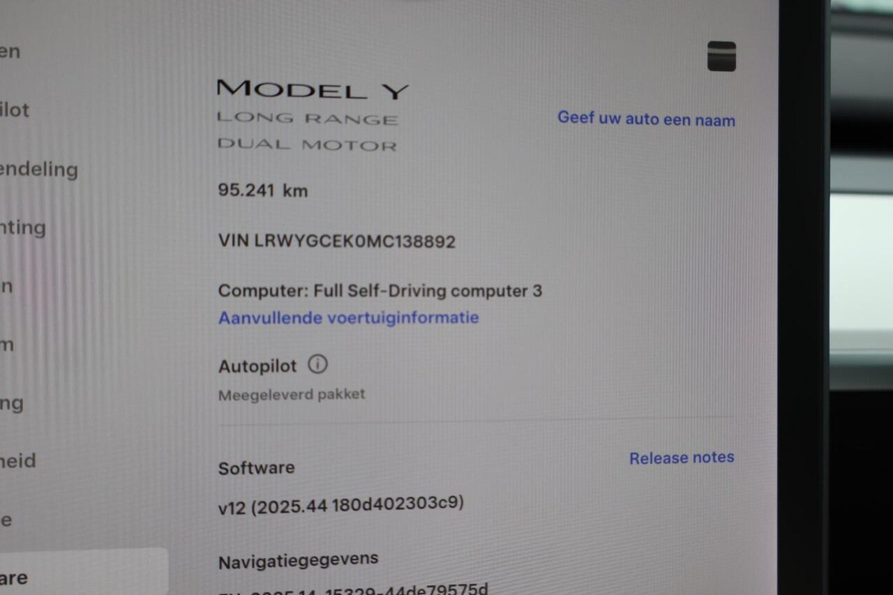 Tesla Model Y Long Range AWD 75 kWh 91,1% SOH, Autopilot computer 3, Wit lederen bekleding, Warmtepomp