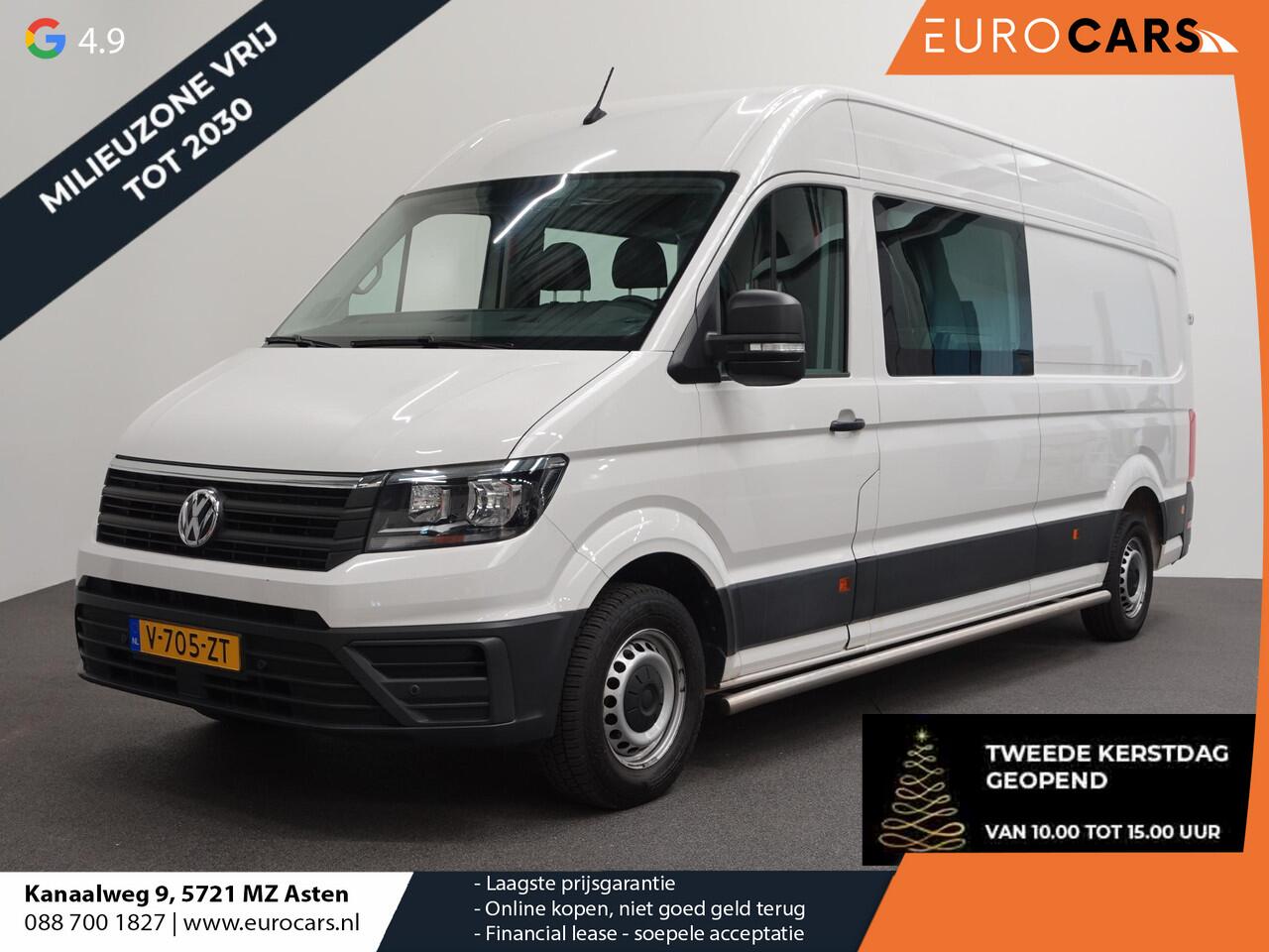 Volkswagen CRAFTER 140pk L4H3 / L3H2 Dubbele cabine Airco Cruise control Trekhaak Navigatie Carplay Camera Sidebars Euro6