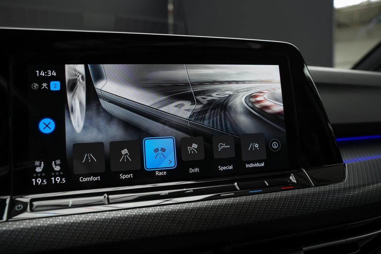 Volkswagen GOLF R 4Motion 2.0 320pk TSI |dealer onderhouden|Nurburgring mode|lederen sportstoelen|pano|Harman&Kardon|memory|virtual cockpit|Apple Carplay|IQ light|DAB|adaptieve cruise control|19"|