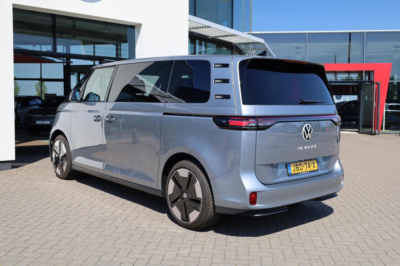 Volkswagen ID. Buzz Pro Bulli 86 kWh LWB 7p. 286PK / 210kW 7 persoons, warmtepomp, LED Matrix IQ.Light, rondomzichtcamera, Keyless Entry & Go, Apple Carplay & Android Auto, dynamische grootlichtassistent, adaptive cruise control met Stop&Go (ACC), verwarmbare voorruit, parke