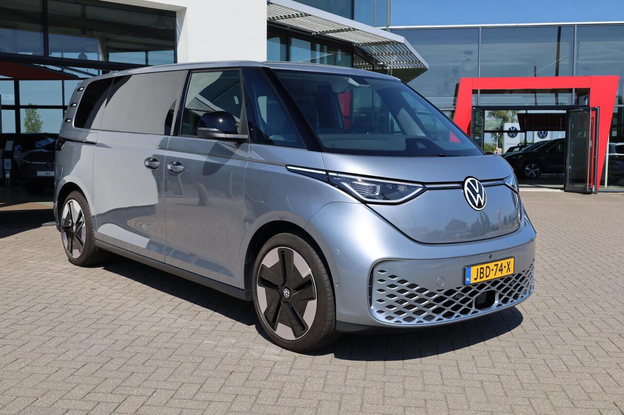 Volkswagen ID. Buzz Pro Bulli 86 kWh LWB 7p. 286PK / 210kW 7 persoons, warmtepomp, LED Matrix IQ.Light, rondomzichtcamera, Keyless Entry & Go, Apple Carplay & Android Auto, dynamische grootlichtassistent, adaptive cruise control met Stop&Go (ACC), verwarmbare voorruit, parke